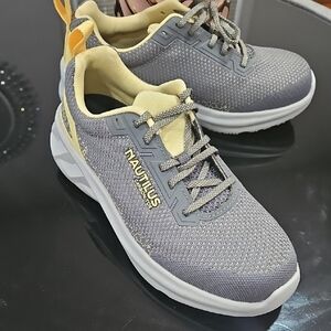 Nautilus Gray and Yellow Spring Water Women's Work Shoes